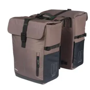 Taskesæt Basil Move Commuter f. bagagebærer 30L Brun MIK adapter