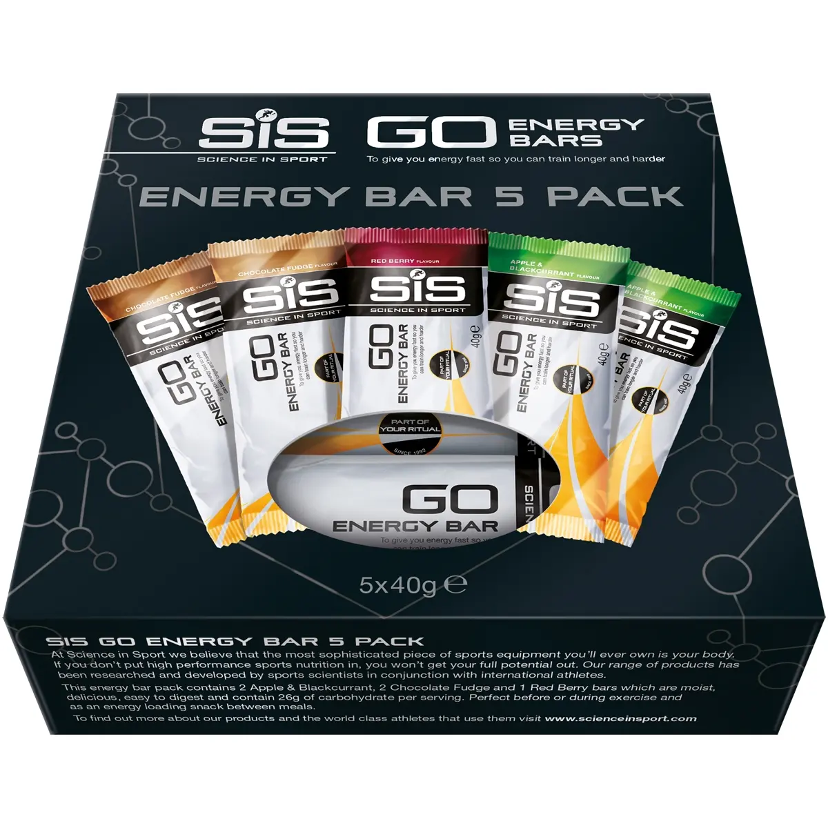 Go Energy bar 5-pack forskellige smag 5x40gram