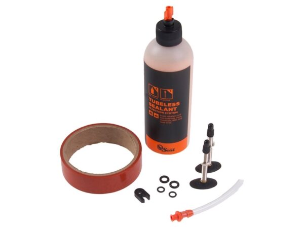 Tubeless kit 18mm Orange Seal inkl ventiler