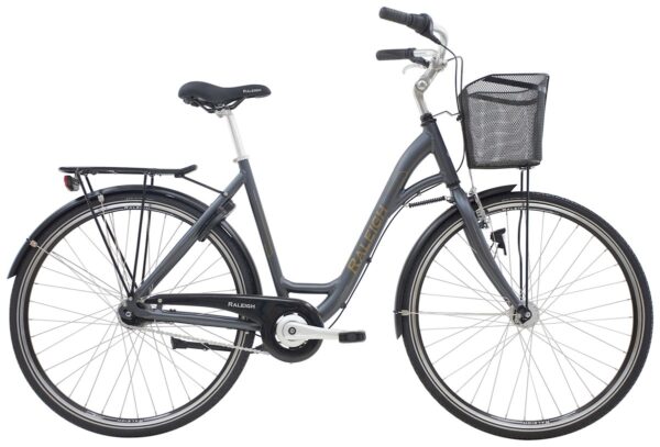Shopping Alu dame 56cm Raleigh - 56cm - Mat Mørkgrå/rød