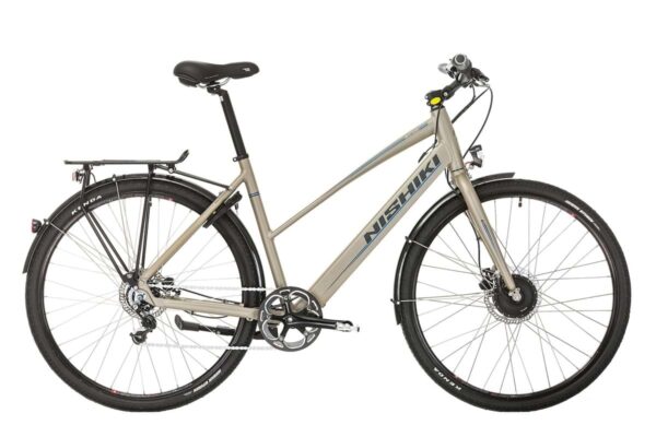 Urban Dame Elcykel 55cm Nishiki inkl 10,4Ah batte - 55/700 - Matgrå