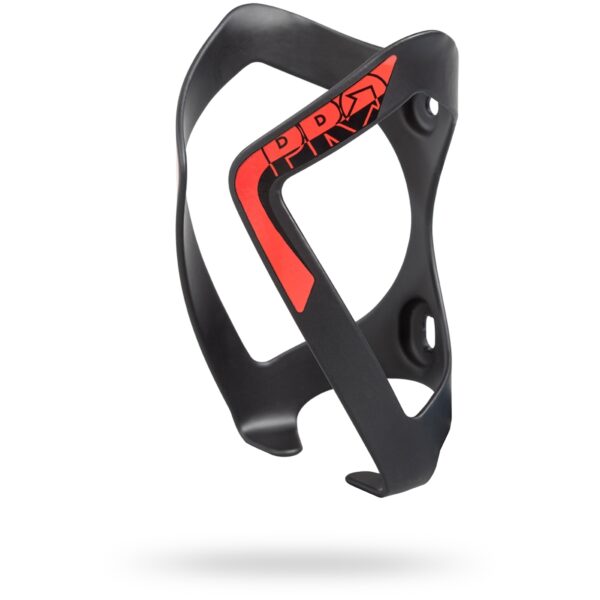 Flaskeholder PRO alu sort/rød