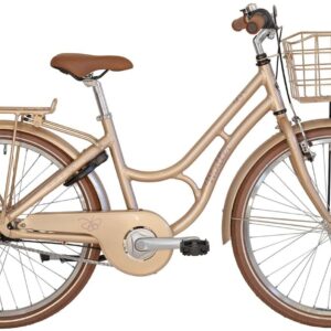 Winther G-Style 24" pigecykel med 7 indvendige Shimano Nexus gear, kurv, bagagebærer og lås. Elegant og praktisk cykel til skole og fritid.